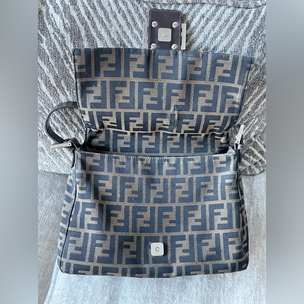 RESERVED FOR SAM - SOLD - Fendi Zucca Canvas Mamma Baguette Shoulder Bag - Picture 8 of 17